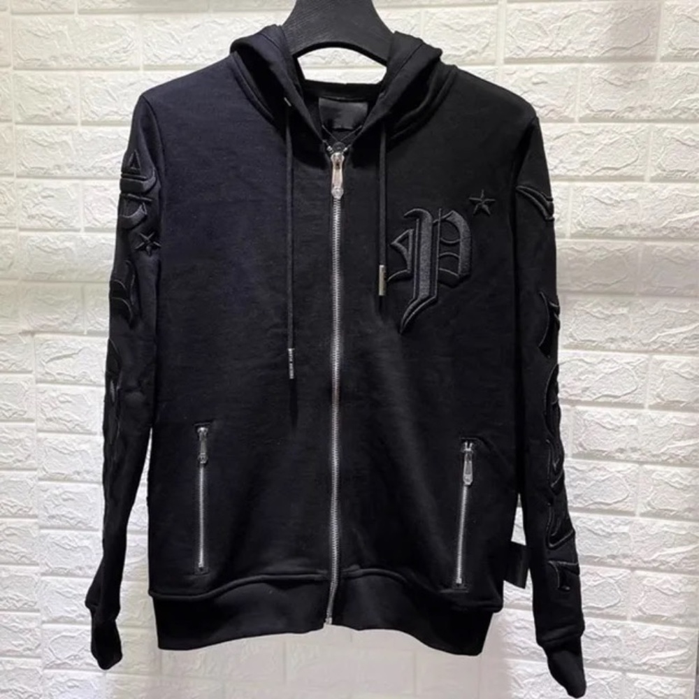 PHILIPP PLEIN HOMME Slim fit Hooded Sweatshirt Sz L